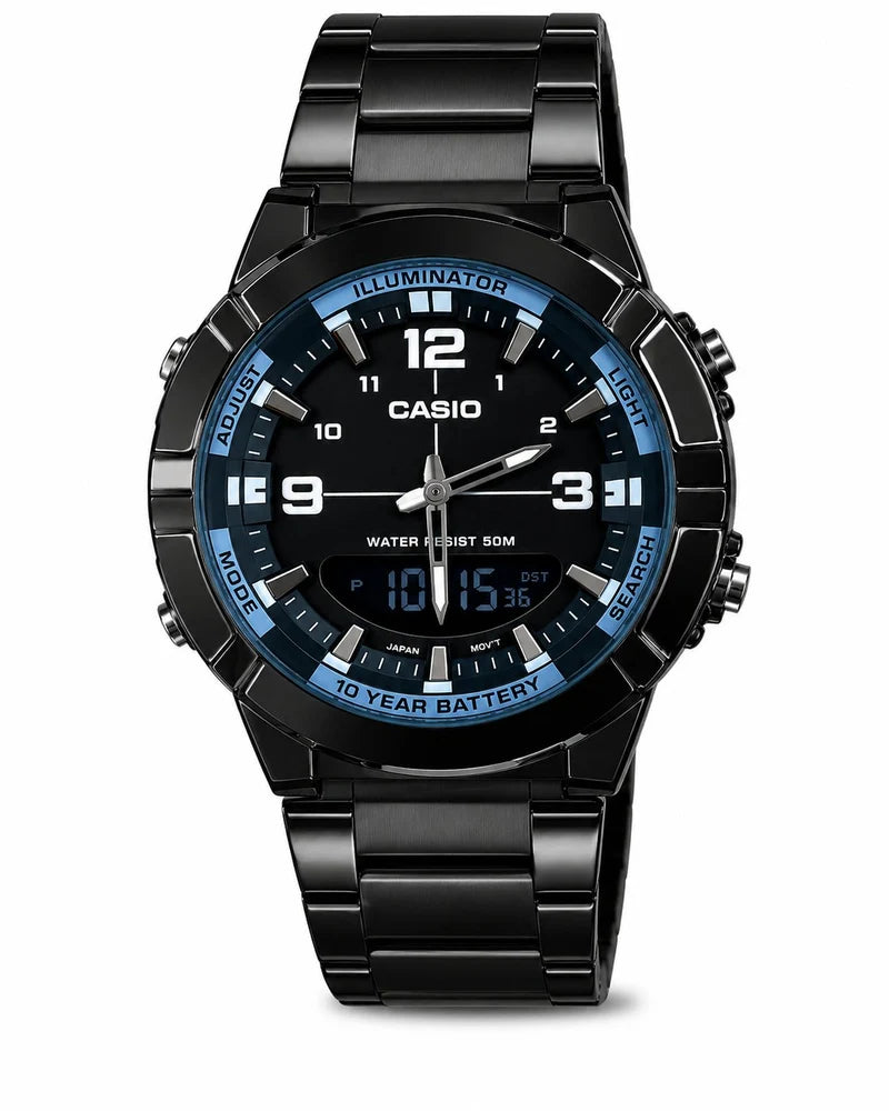 Casio Illuminator Men’s Analog-Digital Stainless Steel Watch – 50M Water Resistant