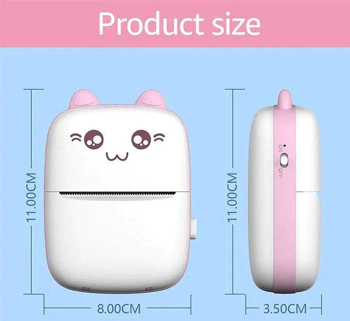 Portable Wireless Mini Pocket Thermal Printer | Bluetooth Inkless Sticker & Photo Printer for Study, Work & Crafting