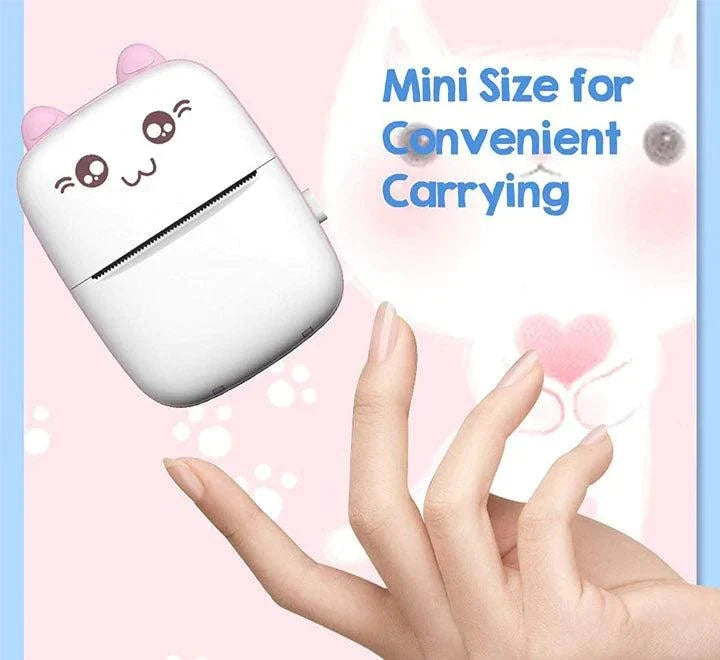 Portable Wireless Mini Pocket Thermal Printer | Bluetooth Inkless Sticker & Photo Printer for Study, Work & Crafting