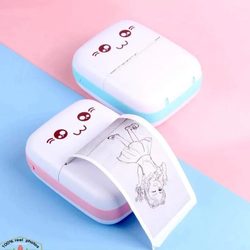 Portable Wireless Mini Pocket Thermal Printer | Bluetooth Inkless Sticker & Photo Printer for Study, Work & Crafting