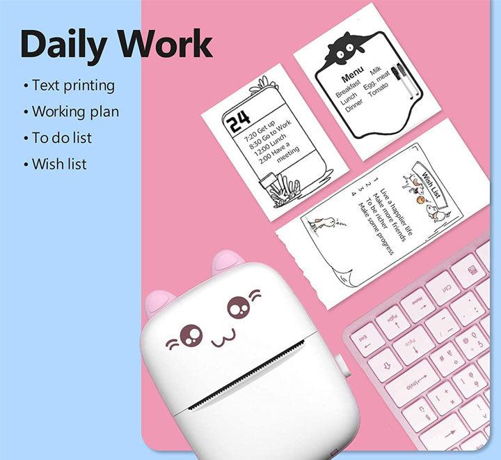 Portable Wireless Mini Pocket Thermal Printer | Bluetooth Inkless Sticker & Photo Printer for Study, Work & Crafting