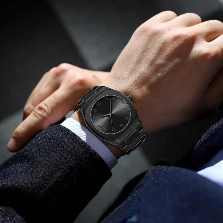 Classic Stainless Steel Arabic Numeral Watch for Men